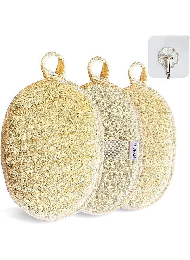 erorex - Loofah Sponge Exfoliating Body Scrubber (3 Pack)Made With Eco-Friendly And Biodegradable Shower Luffa Sponge Loofah For Women And Men Beige - Image 1