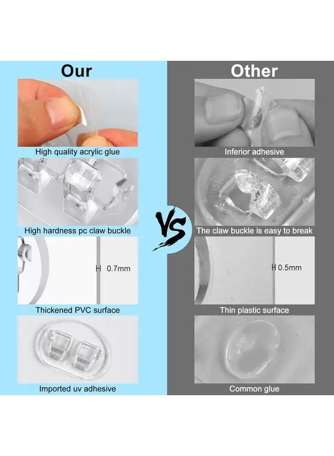 15 قطعة من خطافات الدش اللاصقة الشفافة منظف الرف بدون حفر - Image 5