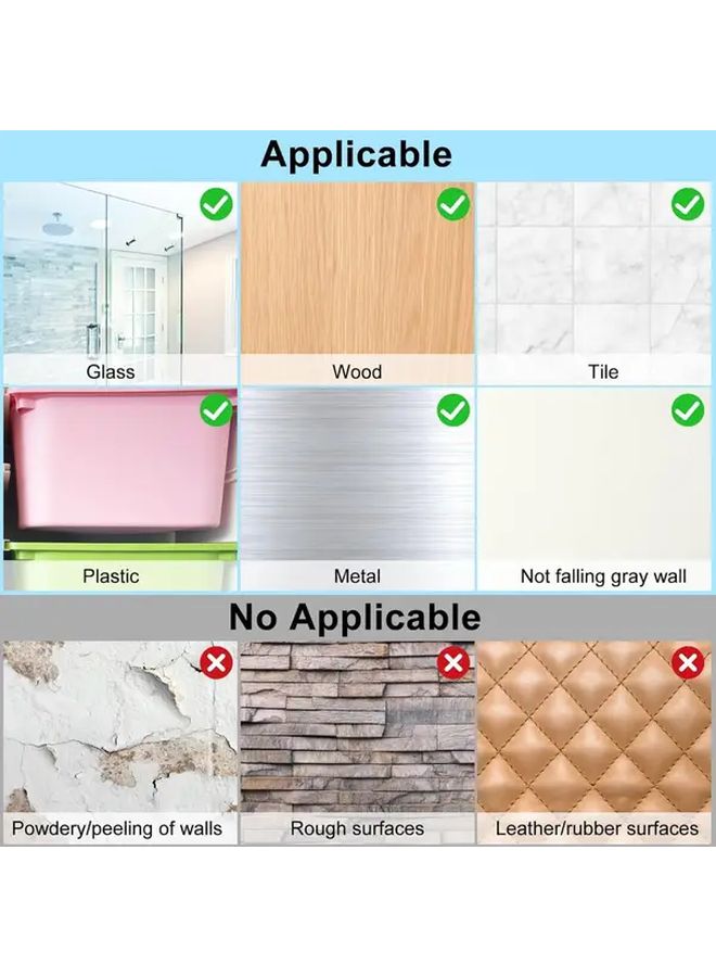 15 قطعة من خطافات الدش اللاصقة الشفافة منظف الرف بدون حفر - Image 3