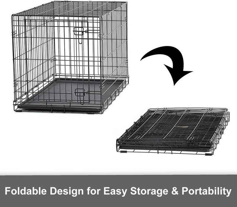 Dog Crates For Small Medium And Large Dogs 23 6 Pet Cage Single Door Best For Pets Wire Metal Kennel Cages With Divider Panel And Tray In Door Foldable And Portable For Animal Out Door Travel - Image 3