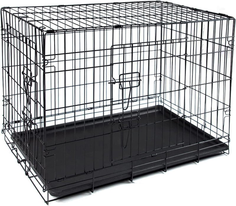 Dog Crates For Small Medium And Large Dogs 23 6 Pet Cage Single Door Best For Pets Wire Metal Kennel Cages With Divider Panel And Tray In Door Foldable And Portable For Animal Out Door Travel - Image 1