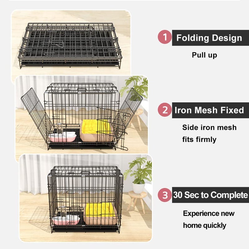 Dog Crates For Small Medium And Large Dogs 23 6 Pet Cage Single Door Best For Pets Wire Metal Kennel Cages With Divider Panel And Tray In Door Foldable And Portable For Animal Out Door Travel - Image 4