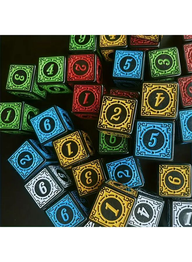 10 Pieces Yellow Vintage Style 16mm Six Sided Dice for Board Games - Image 4