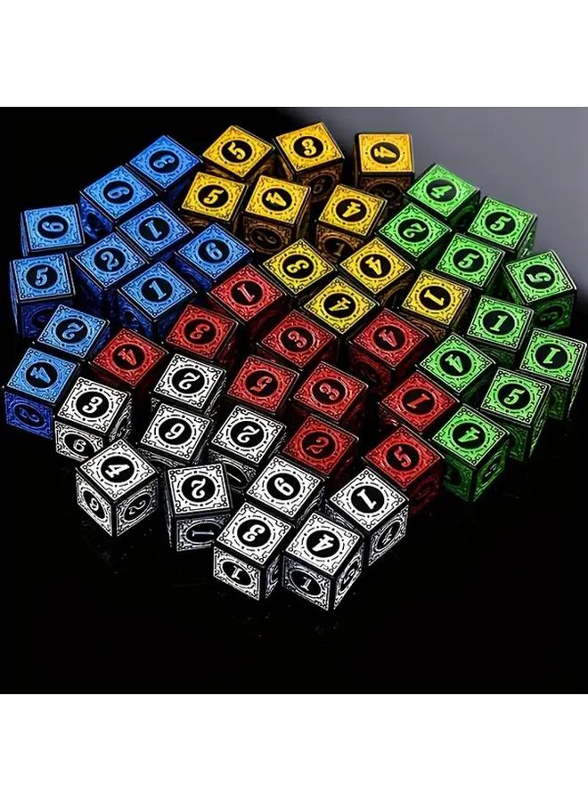 10 Pieces Yellow Vintage Style 16mm Six Sided Dice for Board Games - Image 2