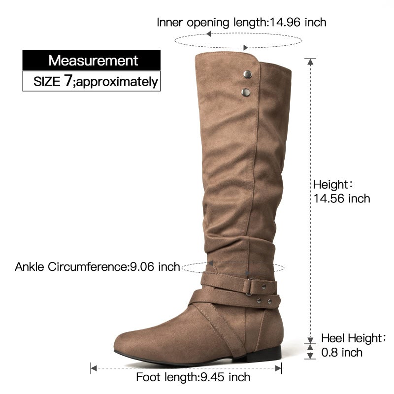 mysoft Women's Knee High Boots Flat Warm Fall Boots with Side Zipper - Image 4