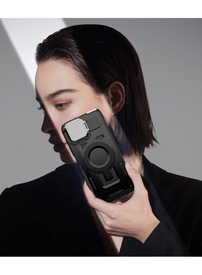 general Case Compatible with Samsung Galaxy A06, Armor Magnetic Anti-fall Phone Case with Fully Wrapped Lens Protection, Anti-fingerprint Protective Back Cover for Samsung A06 - Image 4