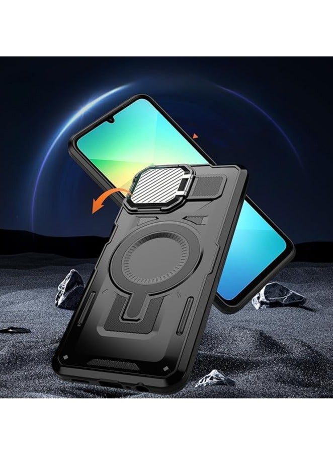 general Case Compatible with Samsung Galaxy A06, Armor Magnetic Anti-fall Phone Case with Fully Wrapped Lens Protection, Anti-fingerprint Protective Back Cover for Samsung A06 - Image 5