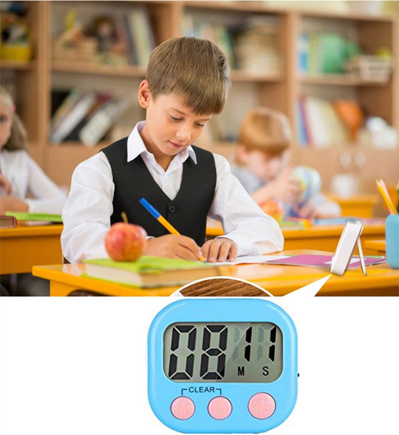 Rumcnjen Digital Kitchen Timer, Big Display Screen, Loud Alarm, Strong Magnetic Backing Stand, Cooking Baking Kids Classroom Teacher Game Timers, Minute Seconds Count Up Countdown and Simple Operation(4 Pack) - Image 4