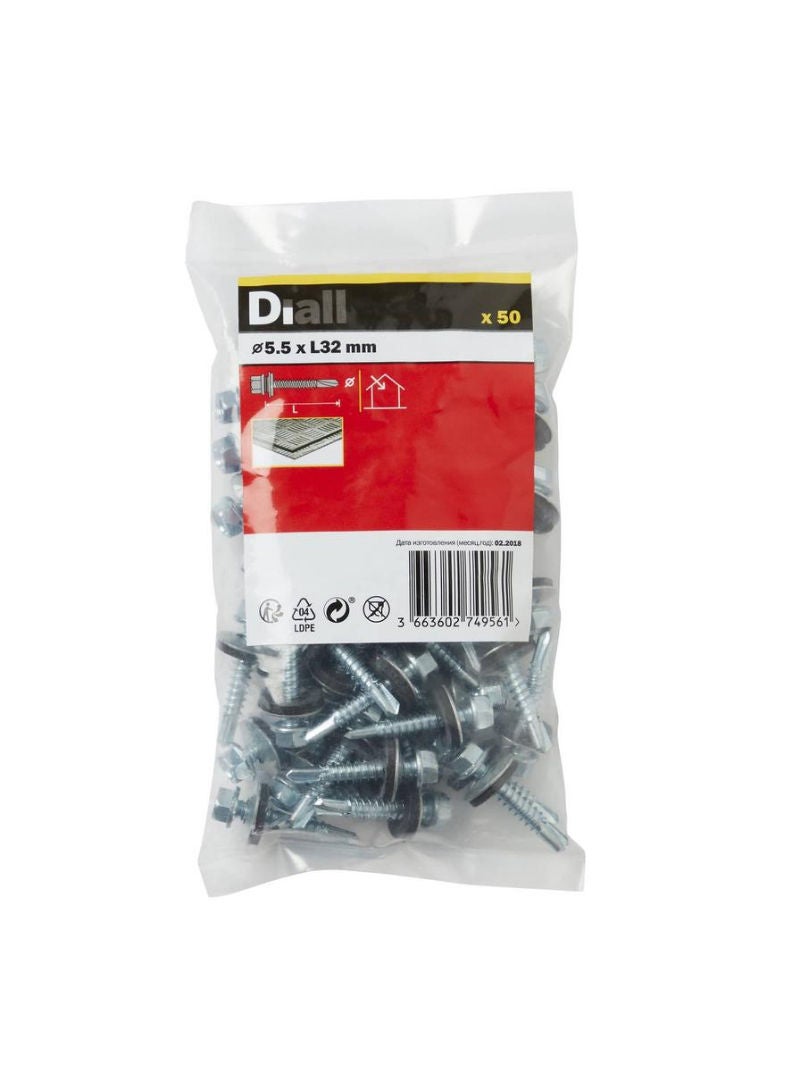 ACE Zinc Plated Carbon Steel Roofing Screw Pack 5.5 x 32mm 50Pcs