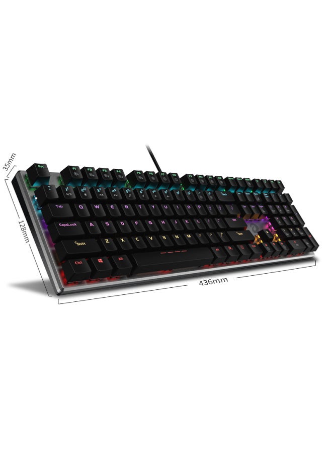 Daryo Dareu Ek815 Mechanical Alloy Edition Mechanical Keyboard, Wired Keyboard, Gaming Keyboard, 108 Keys Mixed Backlight, Multi-key Anti-ghosting, Pubg Keyboard, Blue Switch - Image 4