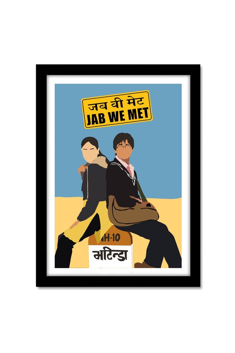 GRAY WALL Jab We Met Minimal Art Framed Poster - Image 1