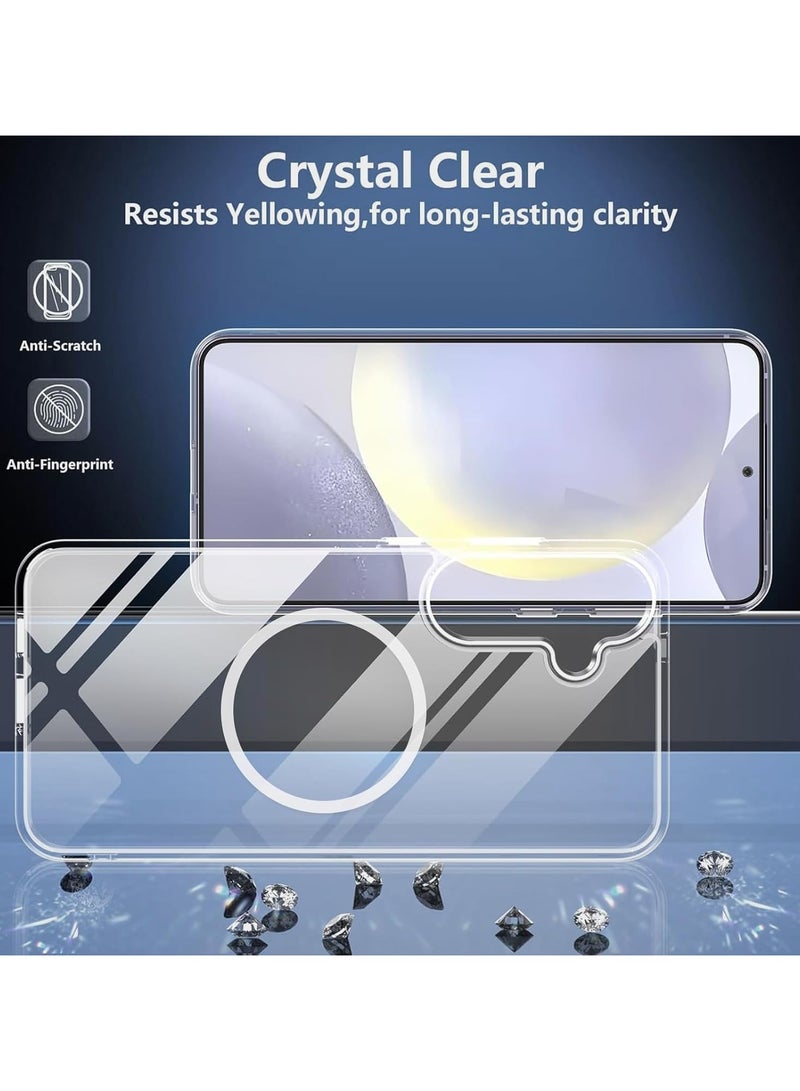 Crystal Clear Case Cover for Samsung Galaxy S24 Fe Case Clear, Compatible with MagSafe, [Yellowing Resistant] Dropproof Hard Back Soft Edge Slim Phone Case - Image 5