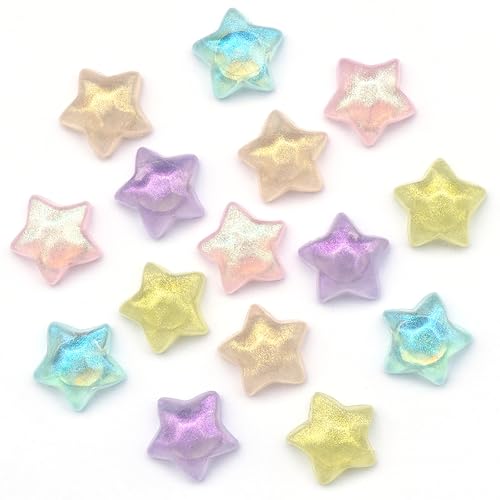 KEYDUACU 15Pcs Strong Star Refrigerator Magnet Fridge Sticker,Colorful 3D Craft Decoration Magnet,Strong Fridge Magnets for Kitchen,Office Whiteboard, Cabinet and Dishwasher (Ripple Stars) - Image 1