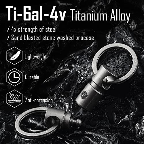KeyUnity KA24 Detachable Key Ring Connector, Double-end Swivel Keychain Titanium Rotatable Key Organizer Linker for Carabine - Image 2