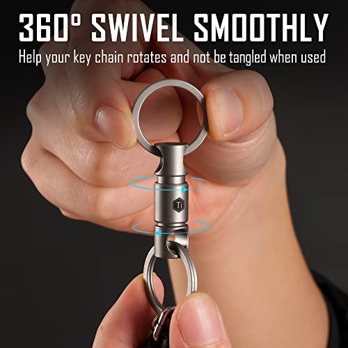 KeyUnity KA24 Detachable Key Ring Connector, Double-end Swivel Keychain Titanium Rotatable Key Organizer Linker for Carabine - Image 4
