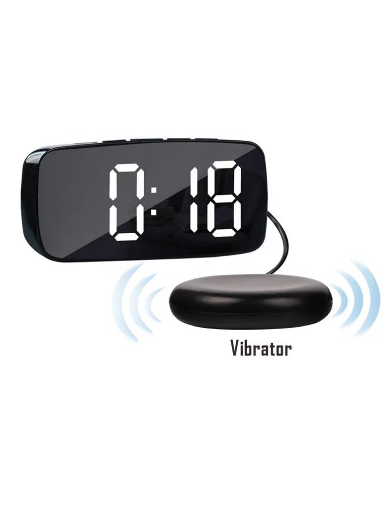AROAQ - Alarm Clock With Vibrator, Durable Super Loud Vibrating Alarm Clock With Bed Shaker, Portable Multifunctional Dual Usb Alarm Device With Smart Snooze Function, (1pc, Black) - Image 1