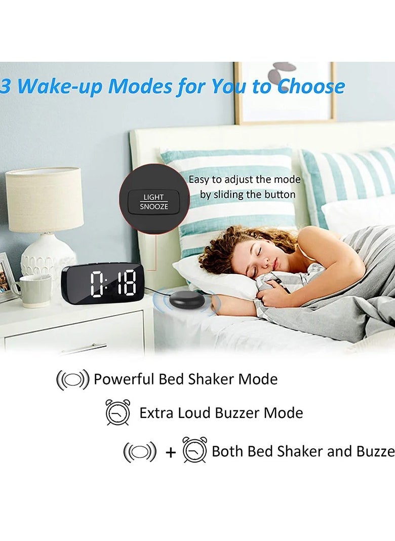 AROAQ - Alarm Clock With Vibrator, Durable Super Loud Vibrating Alarm Clock With Bed Shaker, Portable Multifunctional Dual Usb Alarm Device With Smart Snooze Function, (1pc, Black) - Image 1