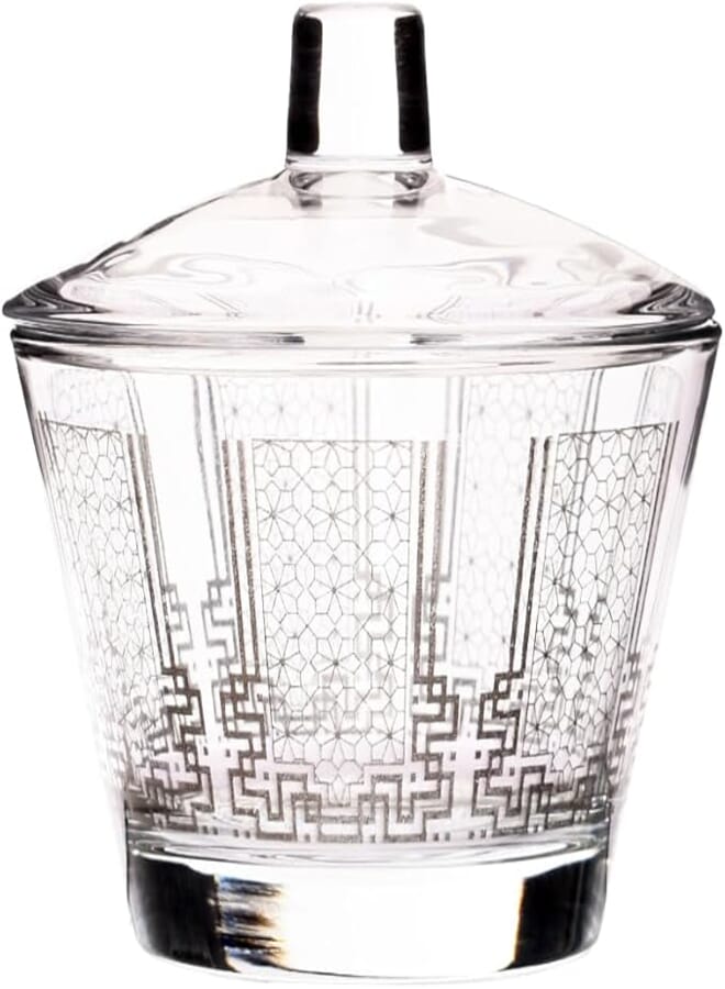 Dimlaj Paravan Glass Sugar Bowl with Lid, 2 Pieces