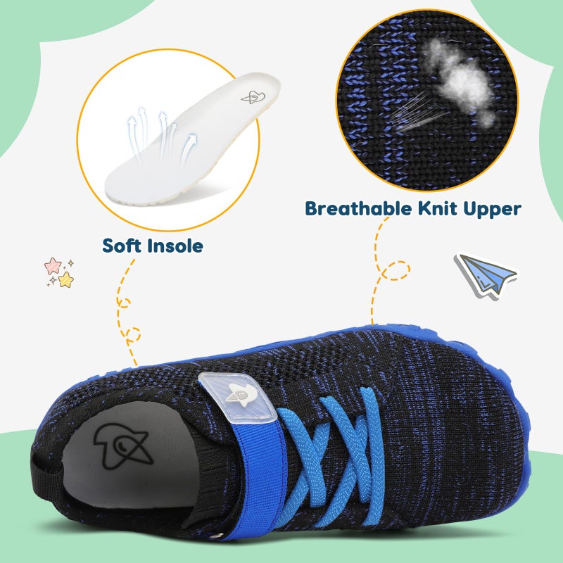LeIsfIt Kids Shoes Girls Boys Wide Shoes Kids Barefoot Sneakers Lightweight Hiking Shoe for Toddler Little Big Kid Blue 2 Big Kid - Image 5