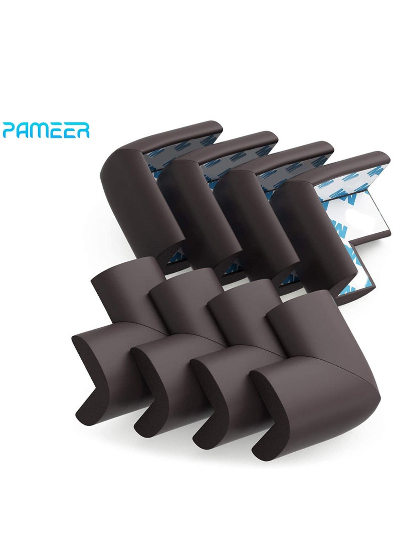 PAMEER Soft Baby Proofing Corner Guards & Edge Protectors Pre-Taped Table Corner Protector Child Safety Furniture Bumper Sharp Corner Cushions 8 Pack  - Image 1