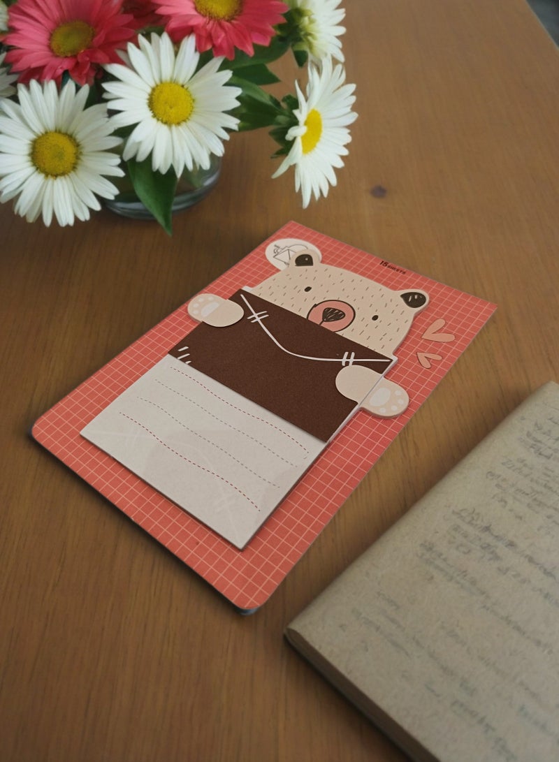 Sticky Notes Set - 15 Sheets with Unique and Playful Bear Design - Image 4