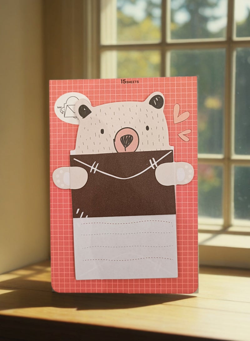 Sticky Notes Set - 15 Sheets with Unique and Playful Bear Design - Image 2