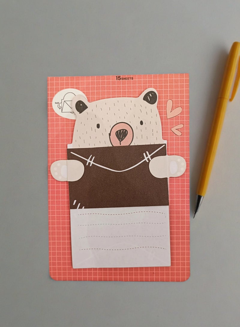 Sticky Notes Set - 15 Sheets with Unique and Playful Bear Design - Image 3