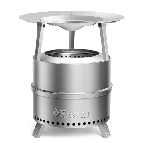 TURBRO Fireside Pluto Heat Deflector for 19/19.5in Firepit and R19 Fire Pit, Redirects Heat Outward, 304 Stainless Steel Accessory with Handles and Foldable Legs, for Outdoor and Patio Use - Image 2