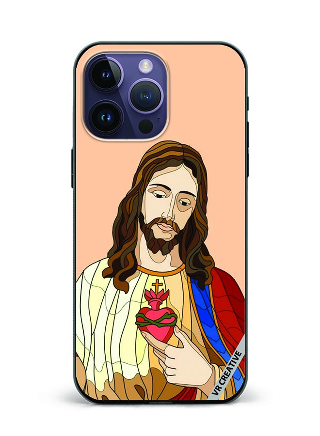 VR CREATIVE Protective Case Cover For Apple iPhone 15 Pro Jesus Design Multicolour - Image 1