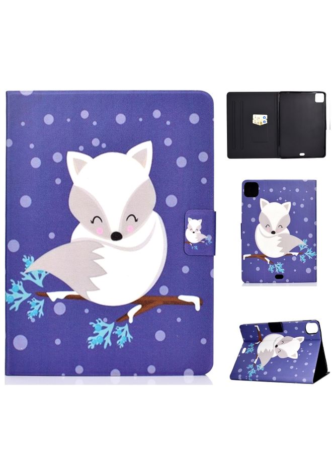 HuHa Case Cover For iPad Air 2022 / 2020 10.9 Electric Pressed Colored Drawing Horizontal Flip Leather Case with Holder & Card Slots & Sleep / Wake-up Function Arctic Fox 
