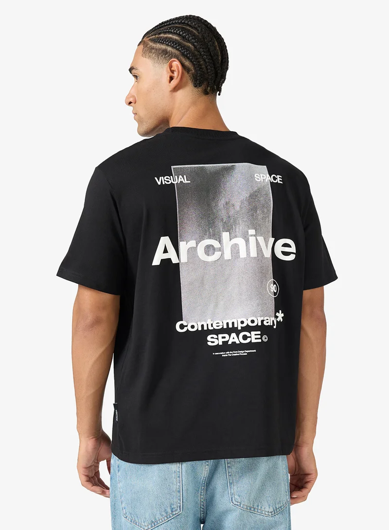 JACK & JONES Printed Crew Neck T-Shirt