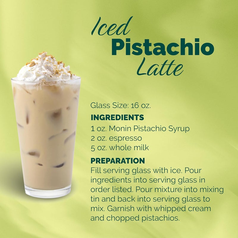 Monin Pistachio Syrup - Rich and Roasted Flavor for Lattes, Mochas, and Dessert Cocktails, 750 ml - Image 5