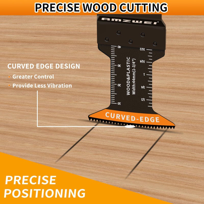 AMZWEI 100PCS Oscillating Tool Blades, Titanium & HCS Oscillating Saw Blades for Metal/Wood/Plastic Cutting, Curved Edge Multi Tool Blades Compatible with Dewalt, Milwaukee, Dremel, Ryobi, Rockwell - Image 4