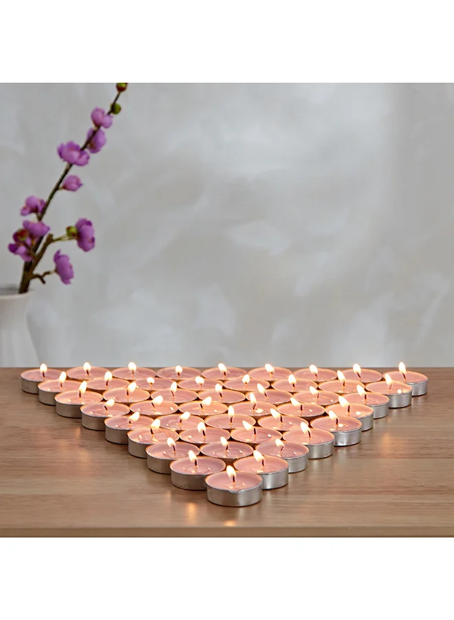 Home Box Qara 50-Piece Lavender Chamomile Tealight Candle Set 19 x 2.5 x 19 cm