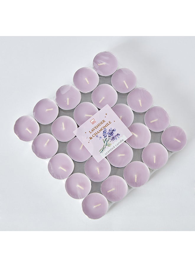 Home Box Qara 50-Piece Lavender Chamomile Tealight Candle Set 19 x 2.5 x 19 cm  - Image 5