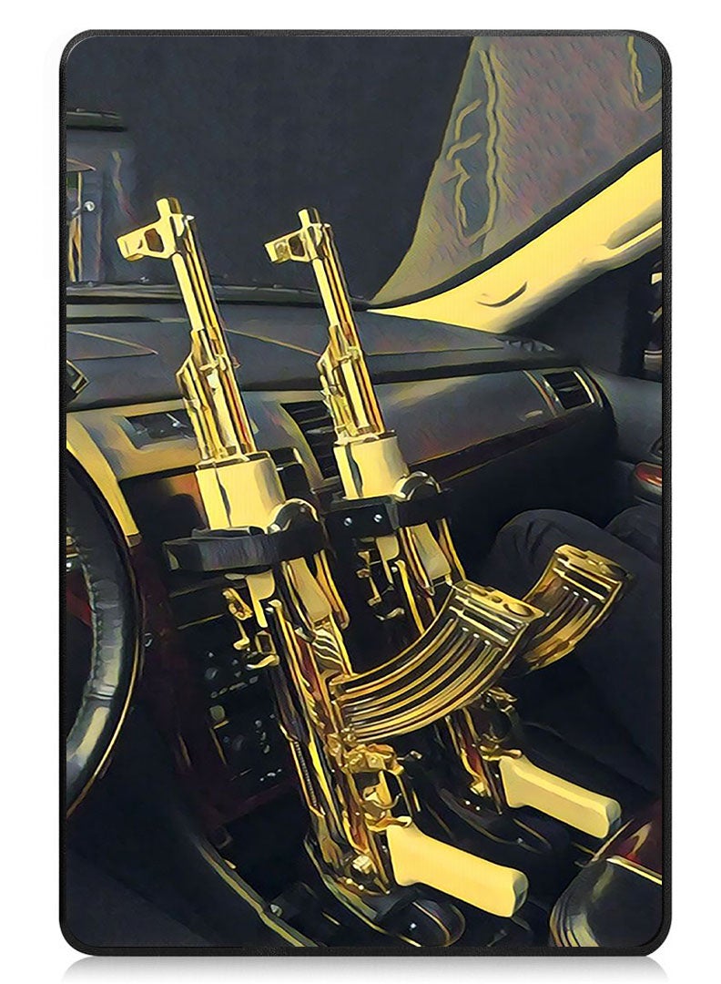 Theodor Protective Flip Case For Xiaomi Redmi Pad SE With Trifold Stand Auto Wake Sleep Shockproof Cover AK 47 Guns - Image 1