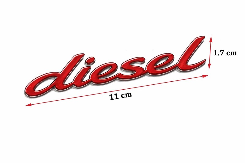 OAN Diesel Emblem Self-Adhesive Sticker for Car Fuel Tank (Red Italic) - Image 2