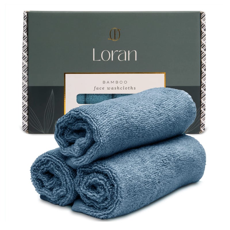 Tidal Blue Facial Washcloths Set of 6 Soft Cloths 10 x 10 100 Viscose Derived from Bamboo SpaLike Feel Silky Face Cloth for Skin Cleansing