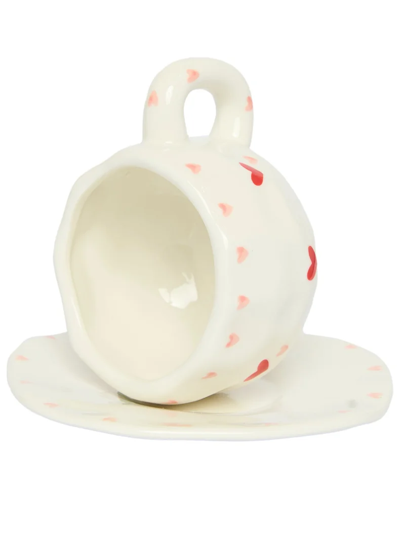 Prickly Pear Sweetheart Ceramic Teacup & Saucer