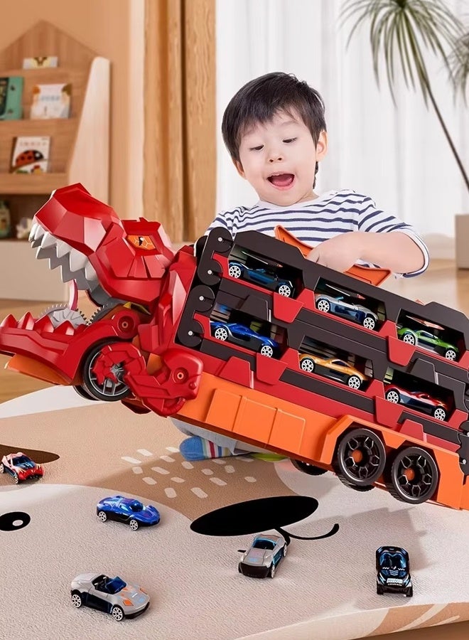 فيفيدوراد مجموعة ألعاب سباق سيارات للأطفال الصغار للأولاد من عمر 3 إلى 4 سنوات، مسار سباق سيارات نقل الديناصورات مع 12 لعبة سيارة مصبوبة، مجموعة ألعاب شاحنات هدايا للأطفال من عمر 3 إلى 12 سنة - Image 5