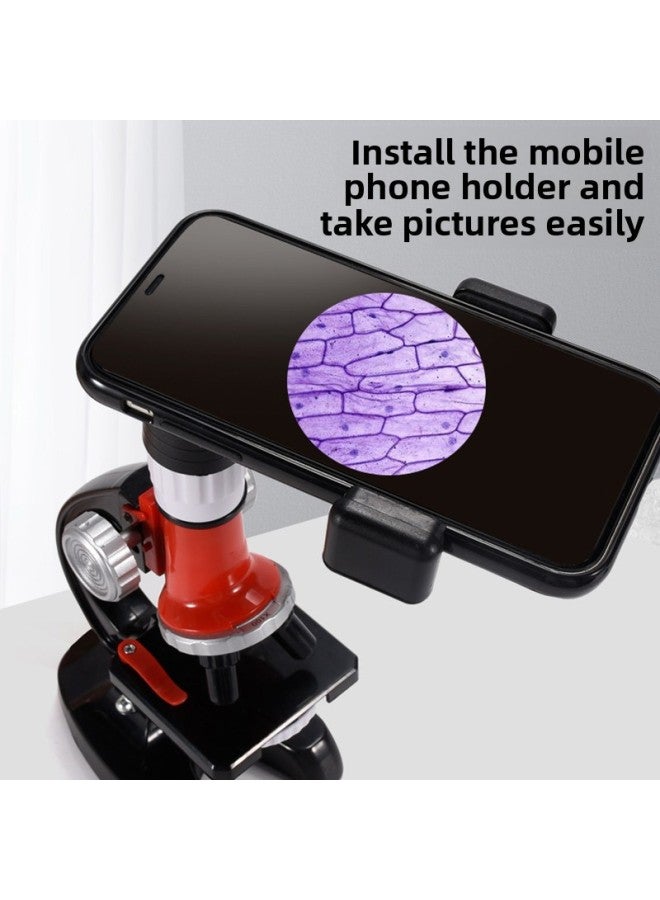 إسكدنيا HD 1200 مرة مجهر لعبة تناسب المدرسة الابتدائية تجربة العلوم البيولوجية المحمولة للأطفال هدية تعليمية - المواصفات: دولفين بلو - 1200 مرة عالية الوضوح + 12 عينة + حامل هاتف محمول】 - Image 5