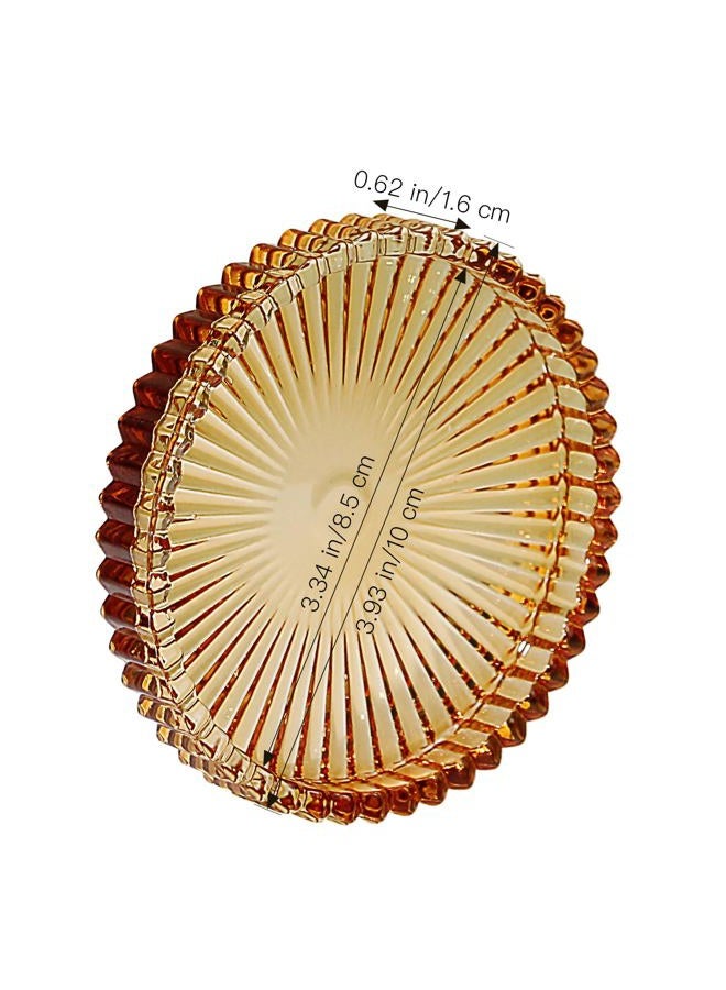 Vixdonos 3.8 Inch Glass Pillar Candle Holder Set Pack 2 Gear Round Plate Serrated Candle Stand for Table Centerpieces,Party, Wedding and Home Decor - Image 2