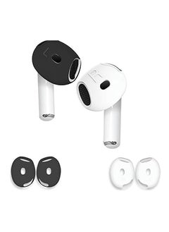 2 Pairs Cover for AirPods 4  Anti Scratches Add Grip Sport Ear Tips  Compatible with AirPods 4th Generation (White and Black)