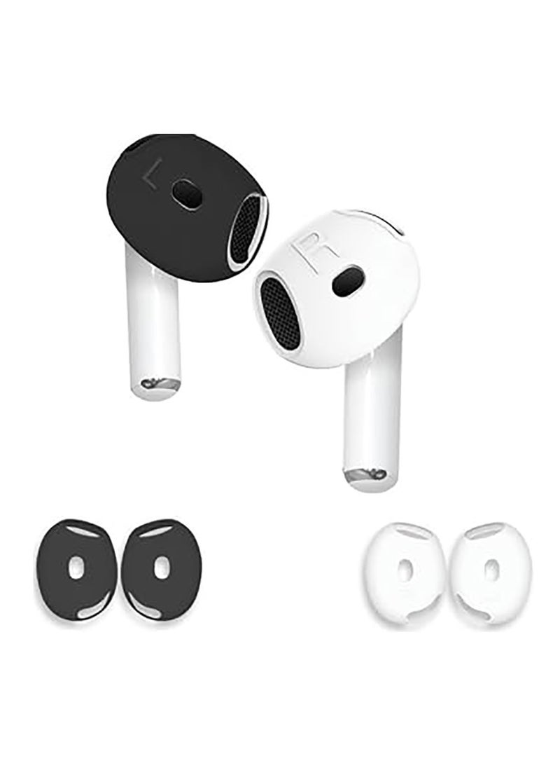 Generic - 2 Pairs Cover for AirPods 4  Anti Scratches Add Grip Sport Ear Tips  Compatible with AirPods 4th Generation (White and Black) - Image 1