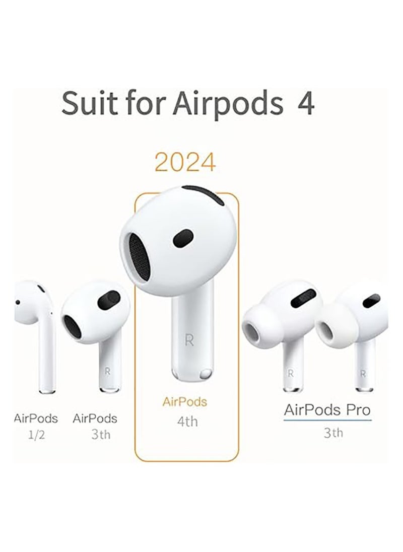 Generic - 2 Pairs Cover for AirPods 4  Anti Scratches Add Grip Sport Ear Tips  Compatible with AirPods 4th Generation (White and Black) - Image 1