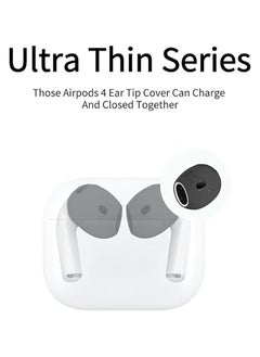 Generic 2 Pairs Cover for AirPods 4  Anti Scratches Add Grip Sport Ear Tips  Compatible with AirPods 4th Generation (White and Black)  - Image 3