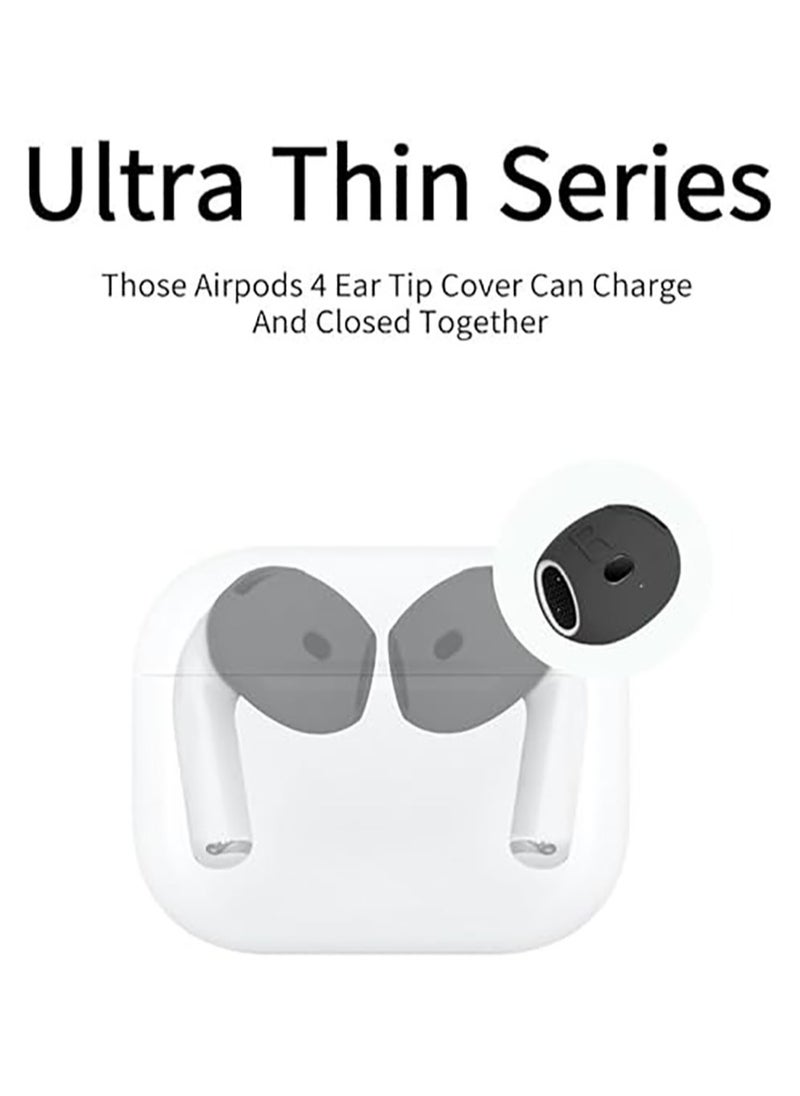 Generic - 2 Pairs Cover for AirPods 4  Anti Scratches Add Grip Sport Ear Tips  Compatible with AirPods 4th Generation (White and Black) - Image 1