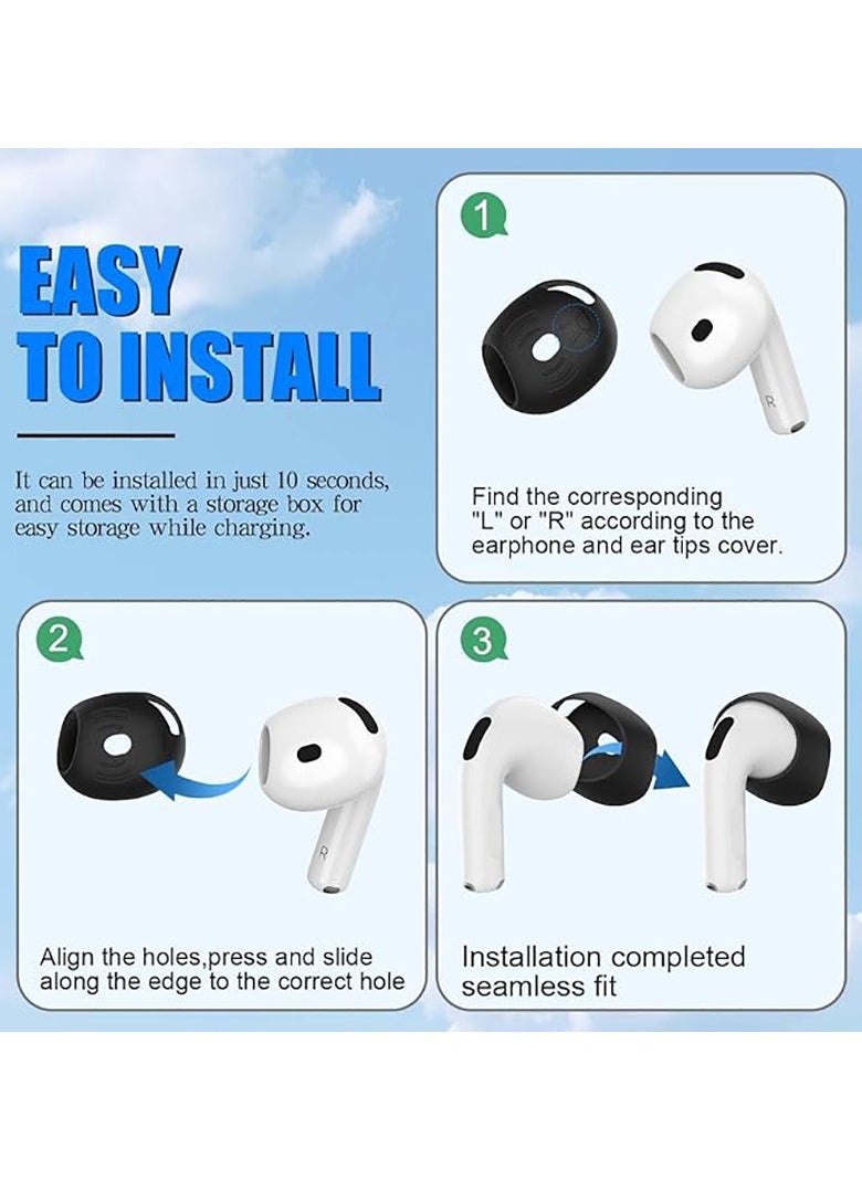 Generic - 2 Pairs Cover for AirPods 4  Anti Scratches Add Grip Sport Ear Tips  Compatible with AirPods 4th Generation (White and Black) - Image 1