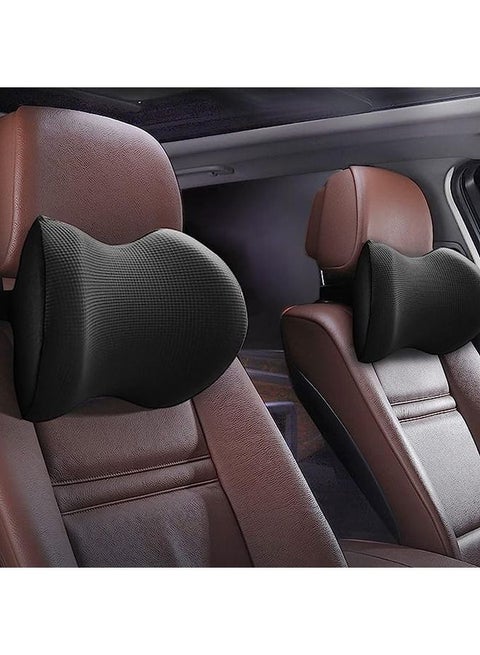 Super Comfy Car Headrest Pillow, Car Pillow for Neck Pain Relief with Adjustable Strap, 100% Memory Foam & Breathable Removable Cover, Ergonomic Design - Softness Travel Car Neck Pillow(Black, 1P)