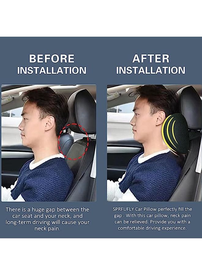 Super Comfy Car Headrest Pillow, Car Pillow for Neck Pain Relief with Adjustable Strap, 100% Memory Foam & Breathable Removable Cover, Ergonomic Design - Softness Travel Car Neck Pillow(Black, 1P)